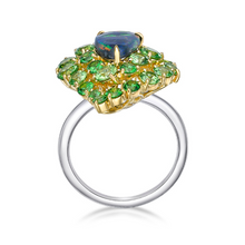 Load image into Gallery viewer, Australian Black Opal and Tsavorite