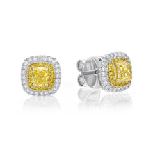 Load image into Gallery viewer, Yellow Diamond Studs