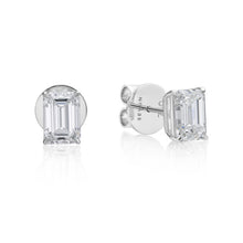 Load image into Gallery viewer, Emerald Cut Diamond Earrings