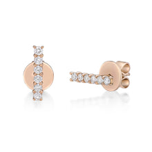 Load image into Gallery viewer, Diamond Bar Rose Gold Earrings
