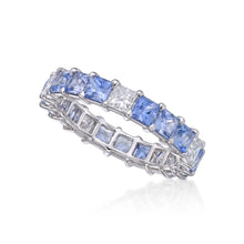 Load image into Gallery viewer, Icy Blue Sapphire and Diamond Eternity