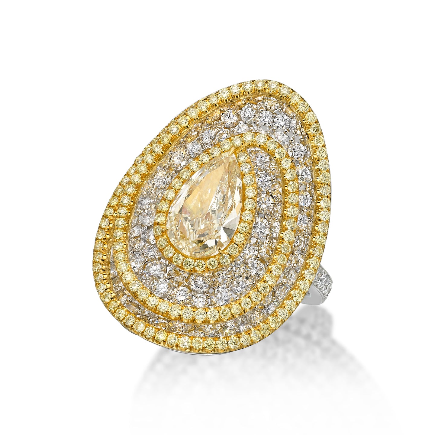 Swirling Yellow Diamond Ring