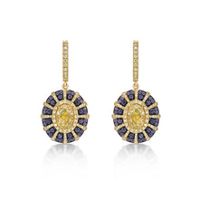 Load image into Gallery viewer, Fancy Yellow Diamond Sapphire Earrings