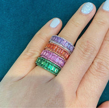 Load image into Gallery viewer, Orange Sapphire Petal Ring