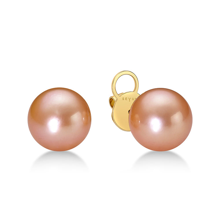 Orange Freshwater Pearl Earrings