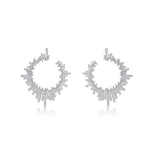 Load image into Gallery viewer, Diamond Radiant Hoop Earrings