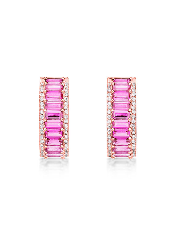 Pink Sapphire Petal Earrings
