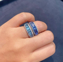 Load image into Gallery viewer, Aquamarine Diamond Petal Ring
