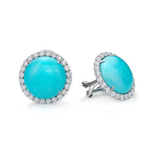 Load image into Gallery viewer, Turquoise Diamond Studs