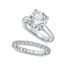 Load image into Gallery viewer, Round Prongs Ring and Eternity wedding band