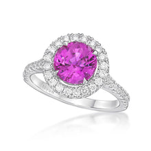 Load image into Gallery viewer, Pink Sapphire Halo Ring