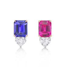 Load image into Gallery viewer, Fancy Colored Sapphire Diamond Earrings