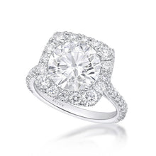 Load image into Gallery viewer, Square Halo Round Brilliant Diamond Ring