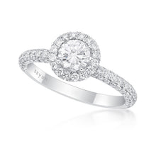 Load image into Gallery viewer, Round Halo Domed Diamond Ring