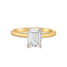 Load image into Gallery viewer, Emerald Cut Hidden Halo Diamond Ring
