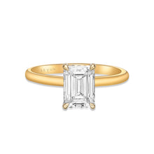 Load image into Gallery viewer, Emerald Cut Hidden Halo Diamond Ring