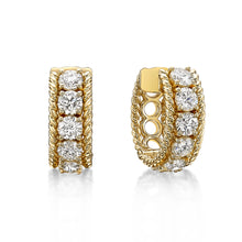 Load image into Gallery viewer, Diamond Gold Hoop Earrings