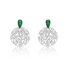 Load image into Gallery viewer, Diamond Tsavorite Earrings
