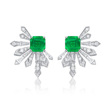 Load image into Gallery viewer, Interchangeable Emerald Diamond Earrings