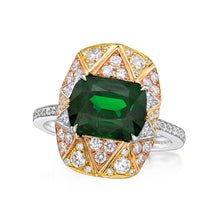 Load image into Gallery viewer, Tsavorite Garnet and Diamond Ring
