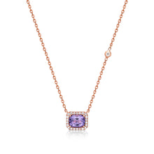 Load image into Gallery viewer, Lavender Spinel Diamond Halo Necklace