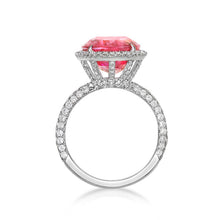 Load image into Gallery viewer, Padparadscha Halo Domed Ring