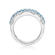 Load image into Gallery viewer, Aquamarine Diamond Petal Ring
