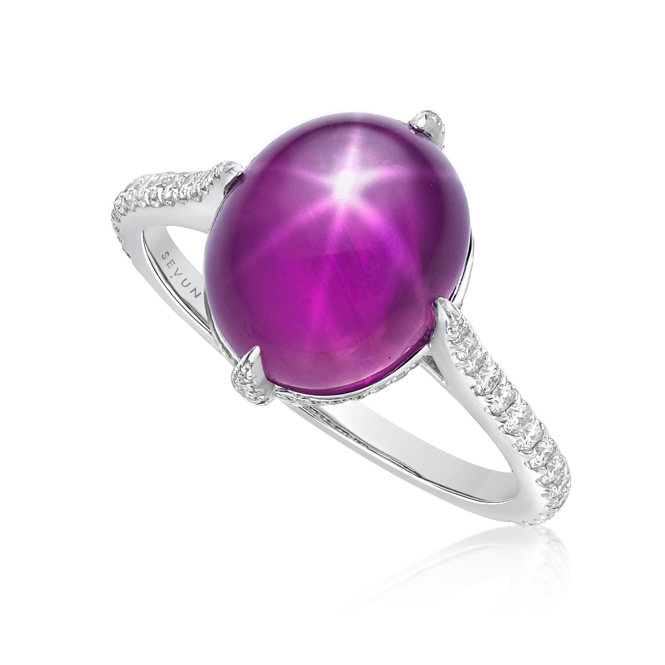 star with pink stone rings