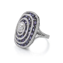 Load image into Gallery viewer, Swirling Diamond Spinel Ring