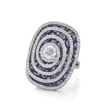 Load image into Gallery viewer, Swirling Diamond Spinel Ring