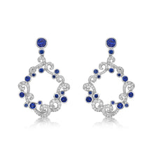 Load image into Gallery viewer, Blue Sapphire Diamond Earrings
