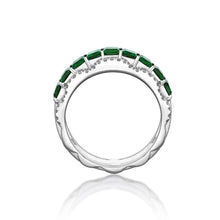 Load image into Gallery viewer, Green Tourmaline Diamond Petal Ring