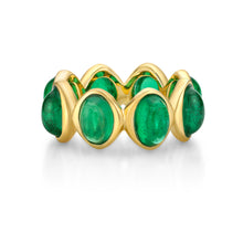 Load image into Gallery viewer, Emerald Cabochon Infinity Ring
