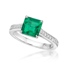 Load image into Gallery viewer, Emerald Diamond Ring