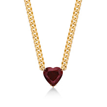 Load image into Gallery viewer, Heart Shape Red Garbet Necklace