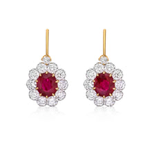 Load image into Gallery viewer, Ruby Diamond Earrings