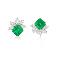 Load image into Gallery viewer, Emerald Diamond Earrings