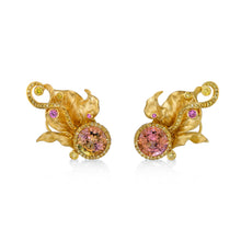 Load image into Gallery viewer, Arwen Tourmaline Golden Earrings