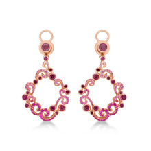 Load image into Gallery viewer, Ruby Pink Sapphire Diamond Earrings
