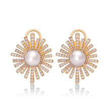 Load image into Gallery viewer, Natural Pearl Diamond Earrings
