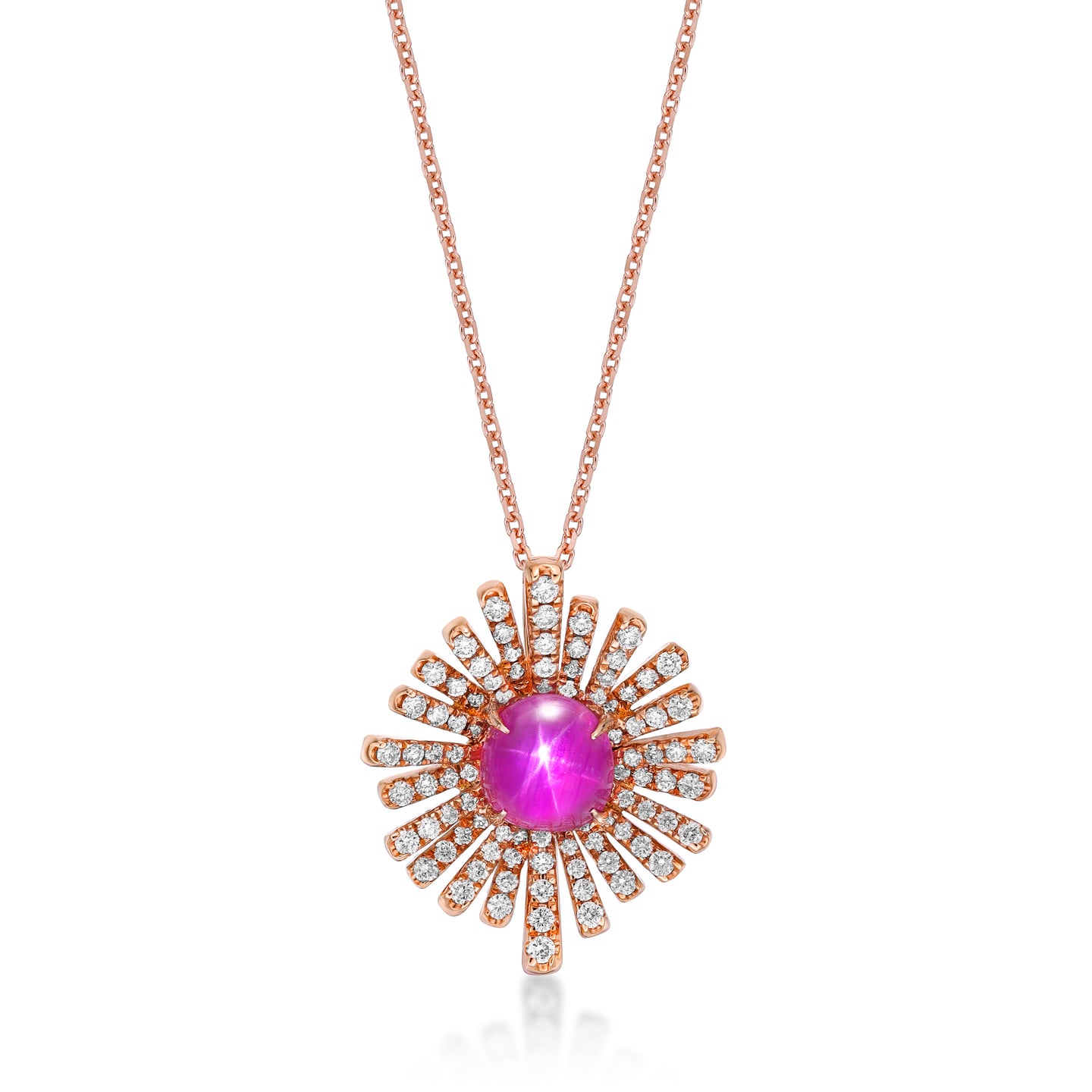 Pink Star Sapphire Necklace