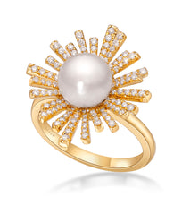 Load image into Gallery viewer, Natural Pearl Diamond Ring