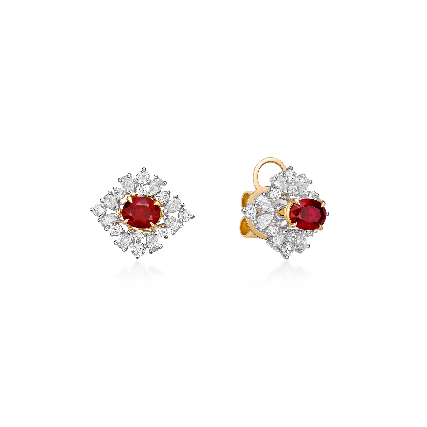 Ruby Diamond Detachable Earrings