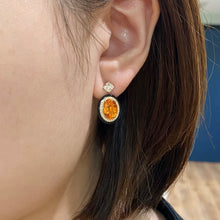 Load image into Gallery viewer, Spessartite Garnet Ceramics Diamond Earrings
