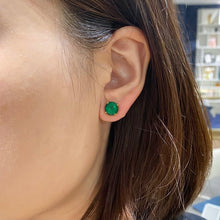Load image into Gallery viewer, Ceramics Diamond Jacket with Emerald Studs
