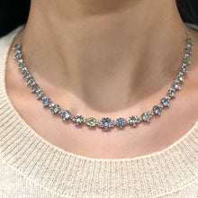 将图像加载到图库查看器中，Baby's Breath Montana Sapphires Diamond Necklace
