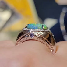 Load image into Gallery viewer, Black Opal Alexandrite Diamond Ring
