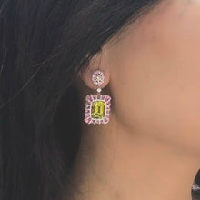 将图像加载到图库查看器中，Pink and Yellow Tourmaline Earrings
