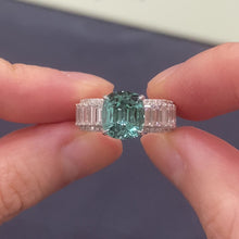 Load and play video in Gallery viewer, Lagoon Tourmaline Petal Diamond Ring
