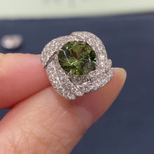Load and play video in Gallery viewer, Demantoid Garnet Diamond Earrings
